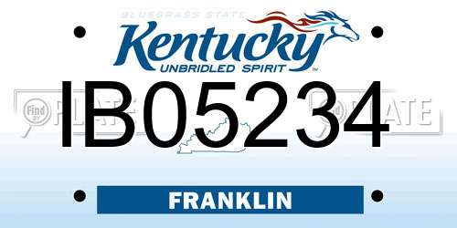 IB05234 Kentucky License Plate