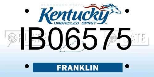 IB06575 Kentucky License Plate