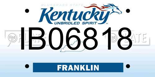 IB06818 Kentucky License Plate