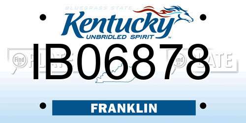 IB06878 Kentucky License Plate