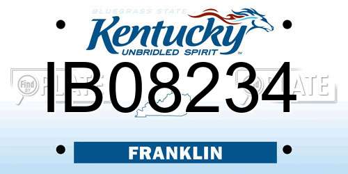 IB08234 Kentucky License Plate