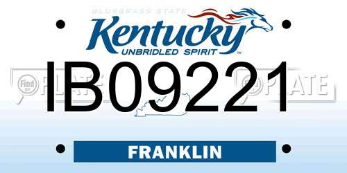 IB09221 Kentucky License Plate