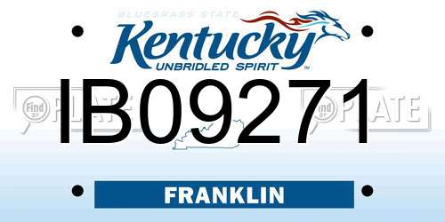 IB09271 Kentucky License Plate