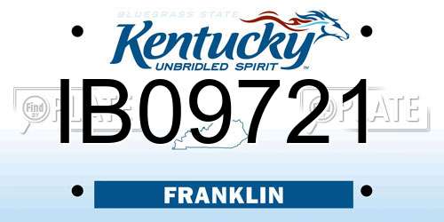 IB09721 Kentucky License Plate
