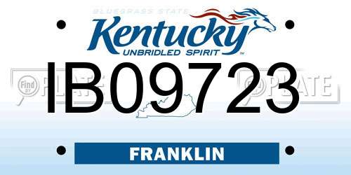 IB09723 Kentucky License Plate