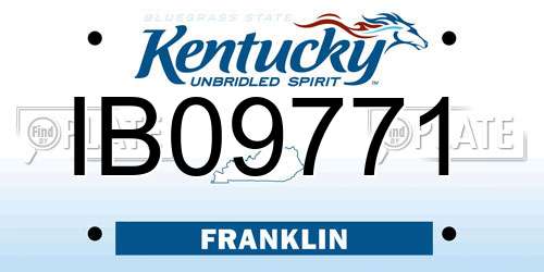 IB09771 Kentucky License Plate