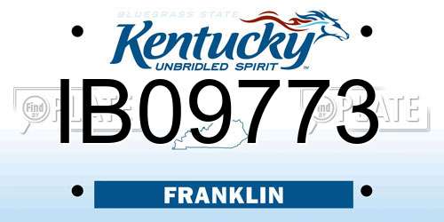 IB09773 Kentucky License Plate