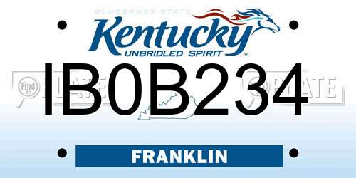 IB0B234 Kentucky License Plate