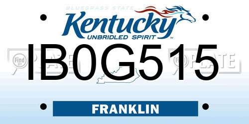 IB0G515 Kentucky License Plate