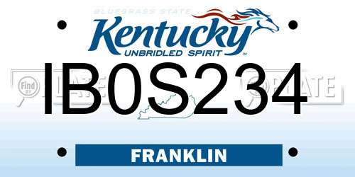 IB0S234 Kentucky License Plate