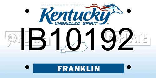 IB10192 Kentucky License Plate