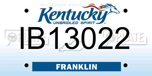 IB13022 Kentucky License Plate