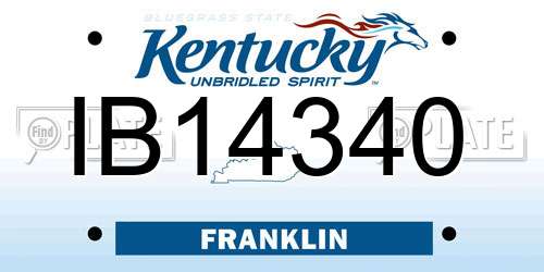 IB14340 Kentucky License Plate