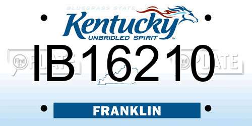 IB16210 Kentucky License Plate