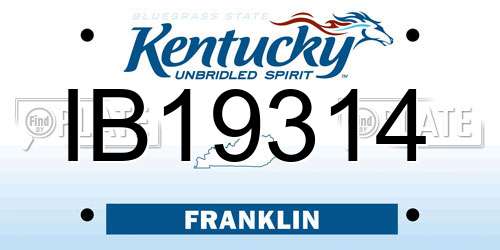 IB19314 Kentucky License Plate