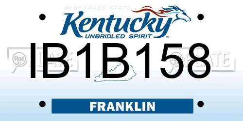 IB1B158 Kentucky License Plate