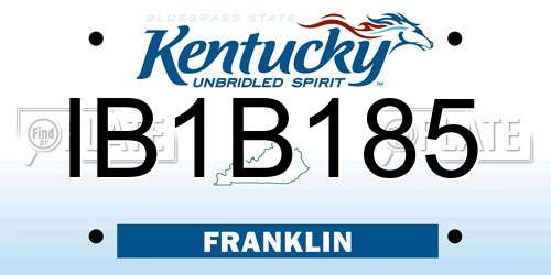 IB1B185 Kentucky License Plate