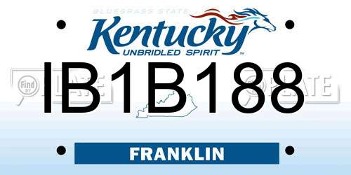 IB1B188 Kentucky License Plate