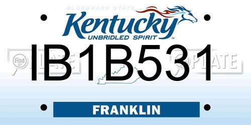 IB1B531 Kentucky License Plate