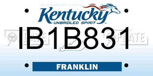 IB1B831 Kentucky License Plate