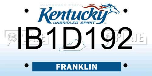 IB1D192 Kentucky License Plate