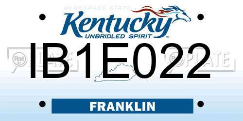 IB1E022 Kentucky License Plate