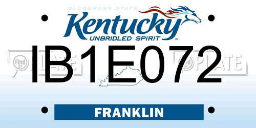 IB1E072 Kentucky License Plate