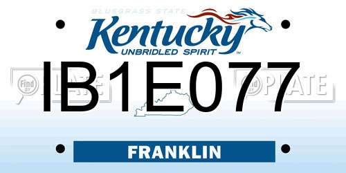 IB1E077 Kentucky License Plate