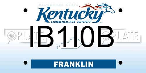 IB1I0B Kentucky License Plate
