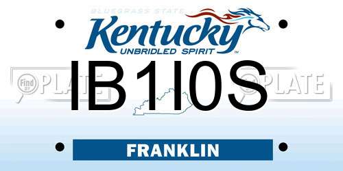 IB1I0S Kentucky License Plate
