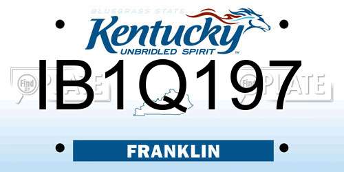 IB1Q197 Kentucky License Plate