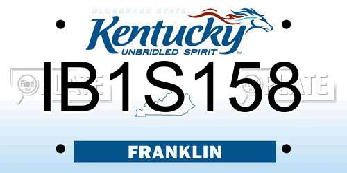 IB1S158 Kentucky License Plate
