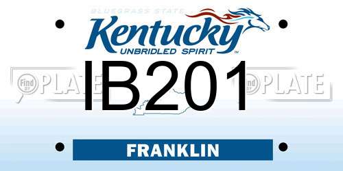IB201 Kentucky License Plate