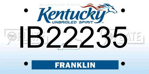 IB22235 Kentucky License Plate