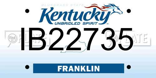 IB22735 Kentucky License Plate