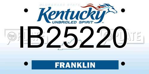 IB25220 Kentucky License Plate