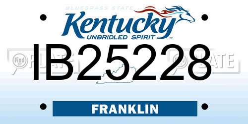 IB25228 Kentucky License Plate