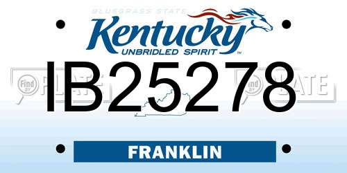 IB25278 Kentucky License Plate