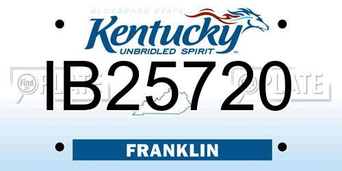IB25720 Kentucky License Plate