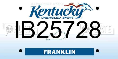 IB25728 Kentucky License Plate