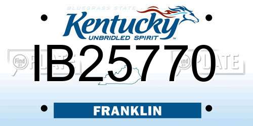 IB25770 Kentucky License Plate