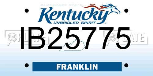 IB25775 Kentucky License Plate