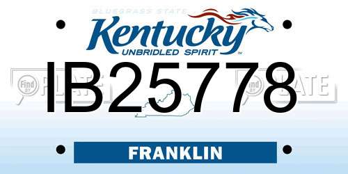 IB25778 Kentucky License Plate