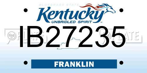 IB27235 Kentucky License Plate