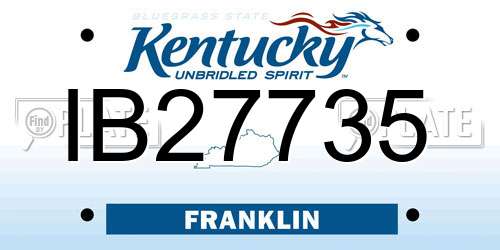 IB27735 Kentucky License Plate