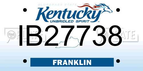 IB27738 Kentucky License Plate