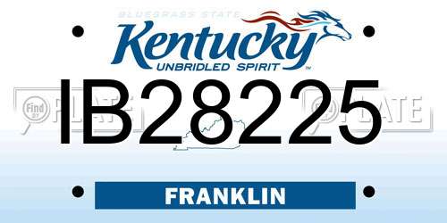IB28225 Kentucky License Plate