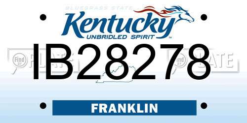 IB28278 Kentucky License Plate