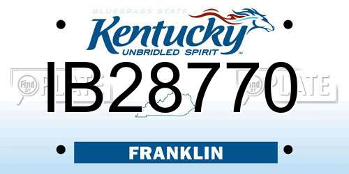 IB28770 Kentucky License Plate