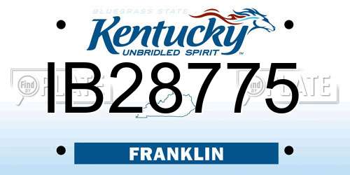 IB28775 Kentucky License Plate